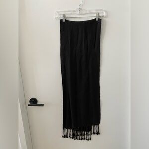 Black Wool scarf, artisan crafted